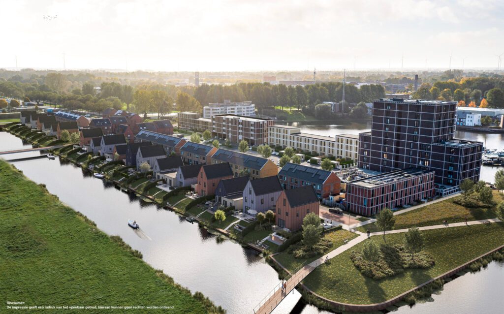 Cementgebonden gevelbekleding voor Watervilla's Dronten