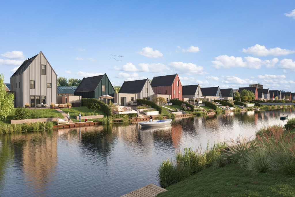 Cementgebonden gevelbekleding voor Watervilla