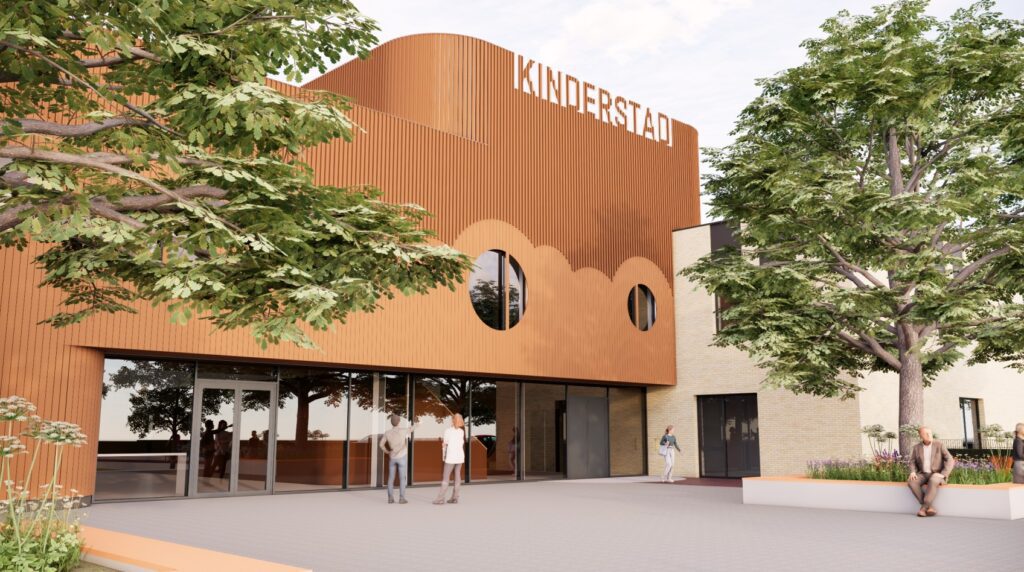 HSB-elementen en gevelbekleding KC Kinderstad Tilburg door PVVT